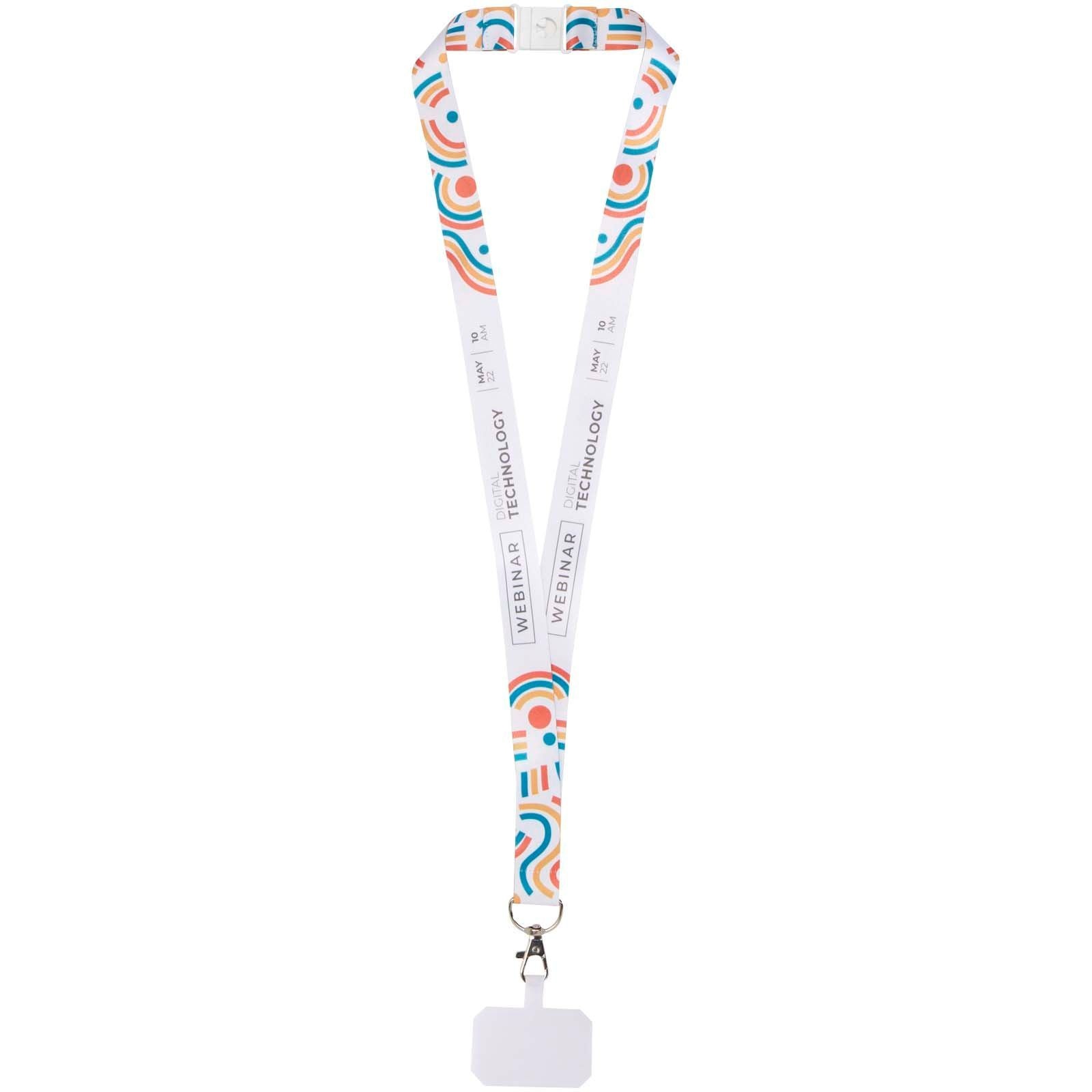 Tour de cou porte-téléphone Addie avec lanière de sécurité détachable et impression par sublimation 3