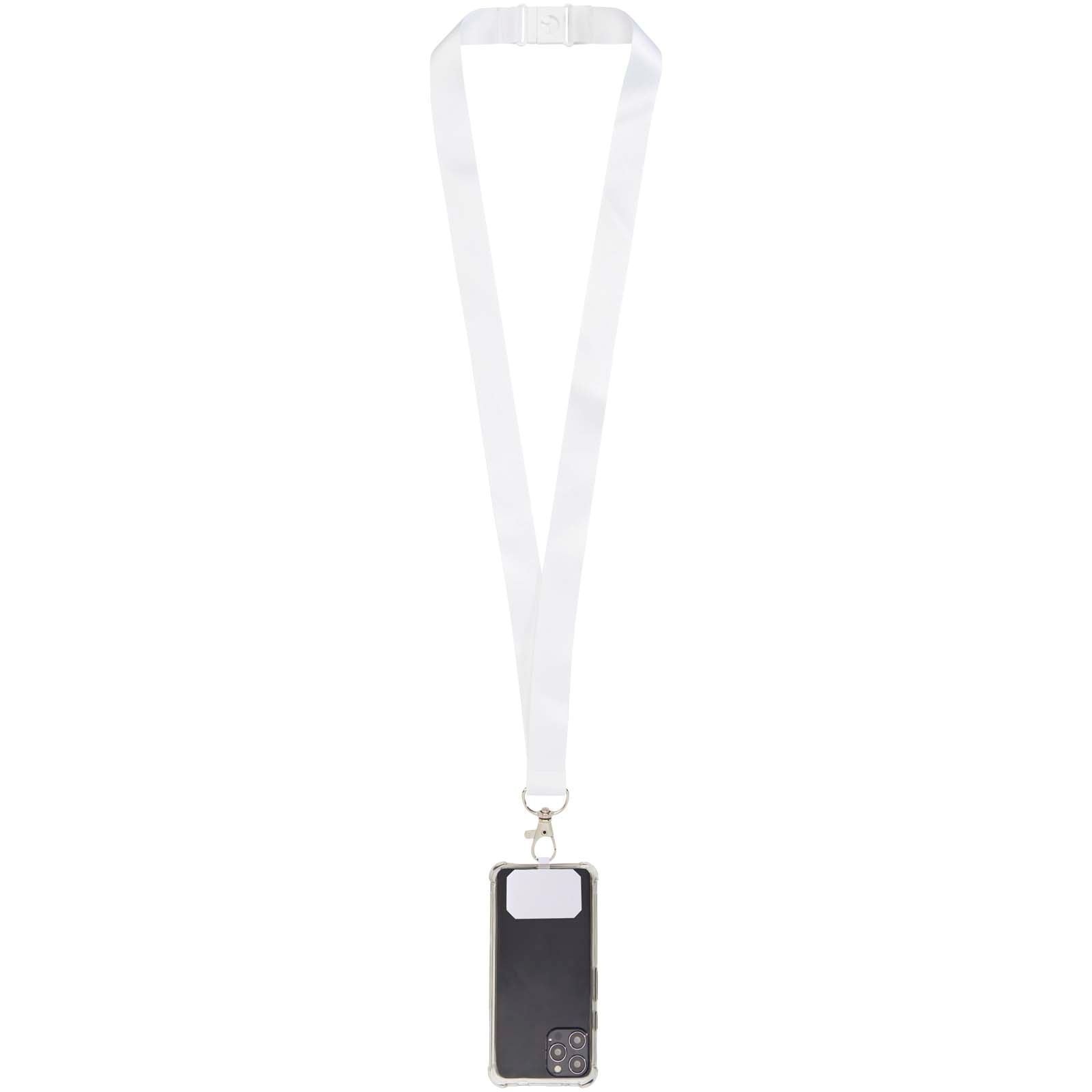 Tour de cou porte-téléphone Addie en RPET avec lanière de sécurité détachable et impression par sublimation 5