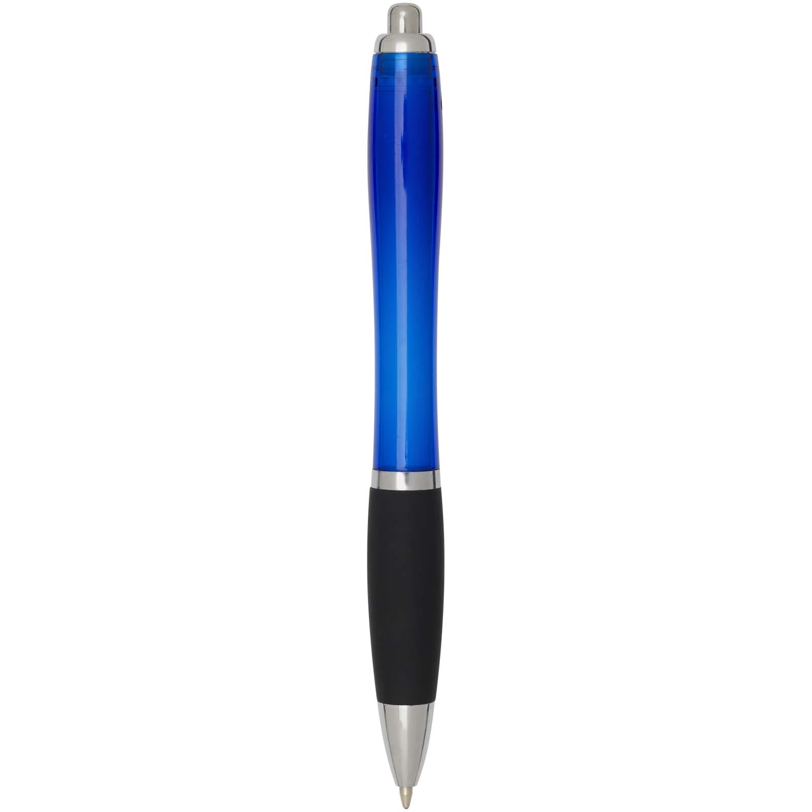 Stylo bille en plastique recyclé RCS avec corps coloré et grip noir (encre noire) Nash 9