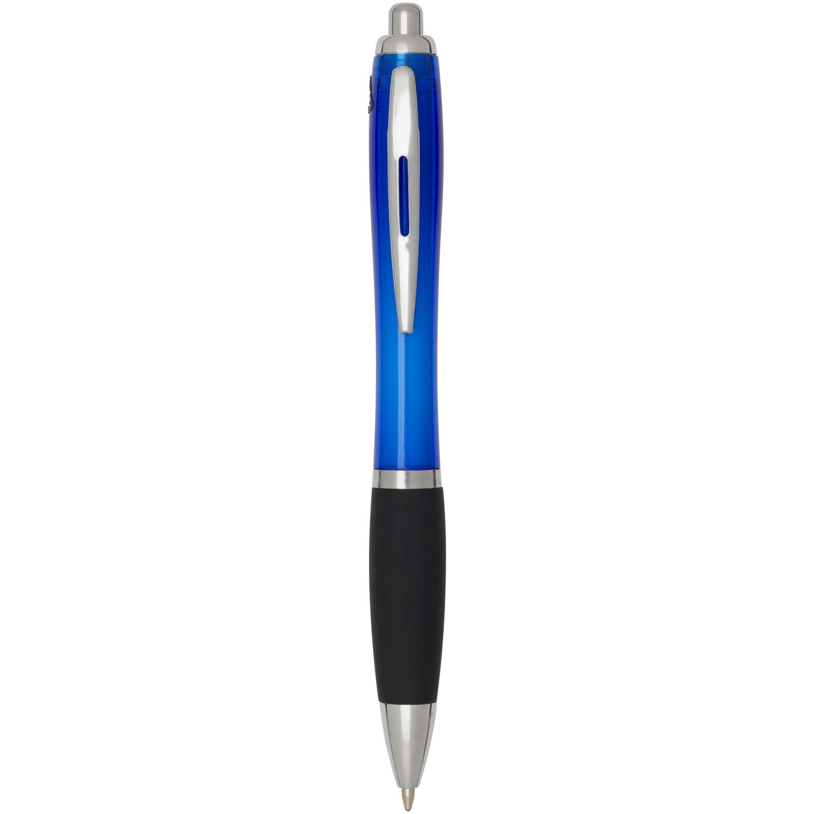 Stylo bille en plastique recyclé RCS avec corps coloré et grip noir (encre noire) Nash 3