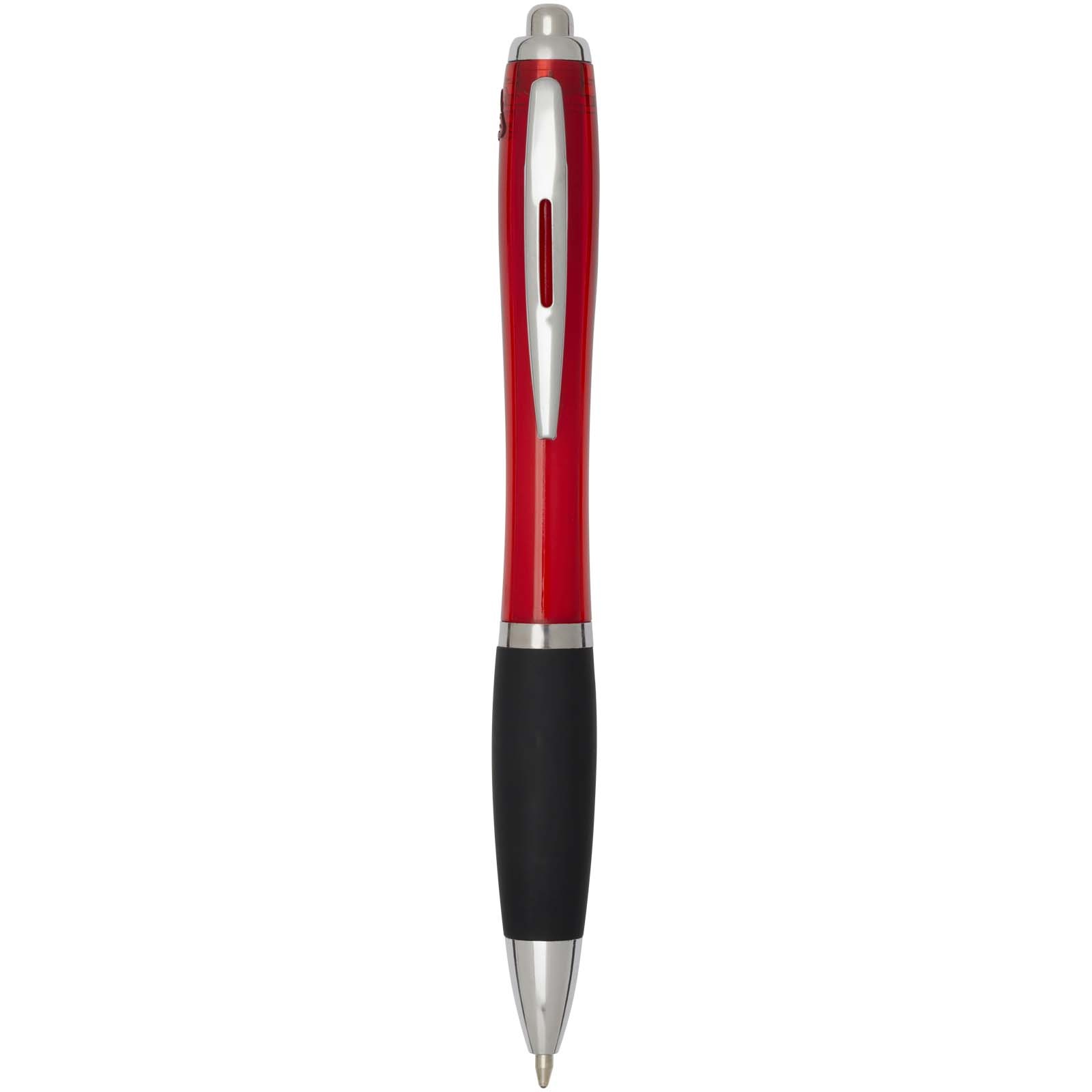Stylo bille en plastique recyclé RCS avec corps coloré et grip noir (encre noire) Nash