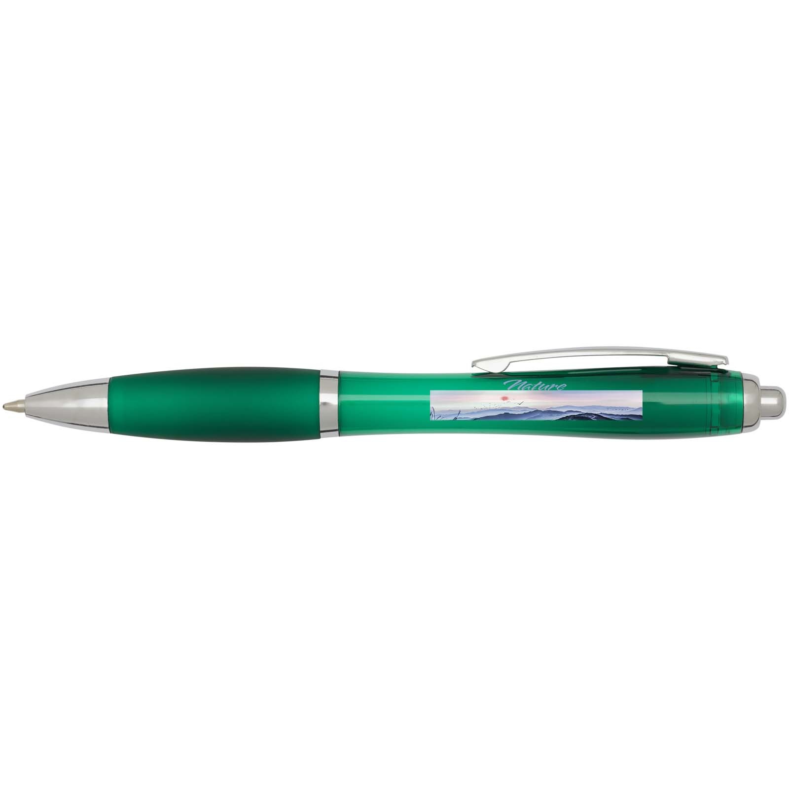 Stylo bille en plastique recyclé RCS avec corps et grip colorés (encre bleue) Nash 24
