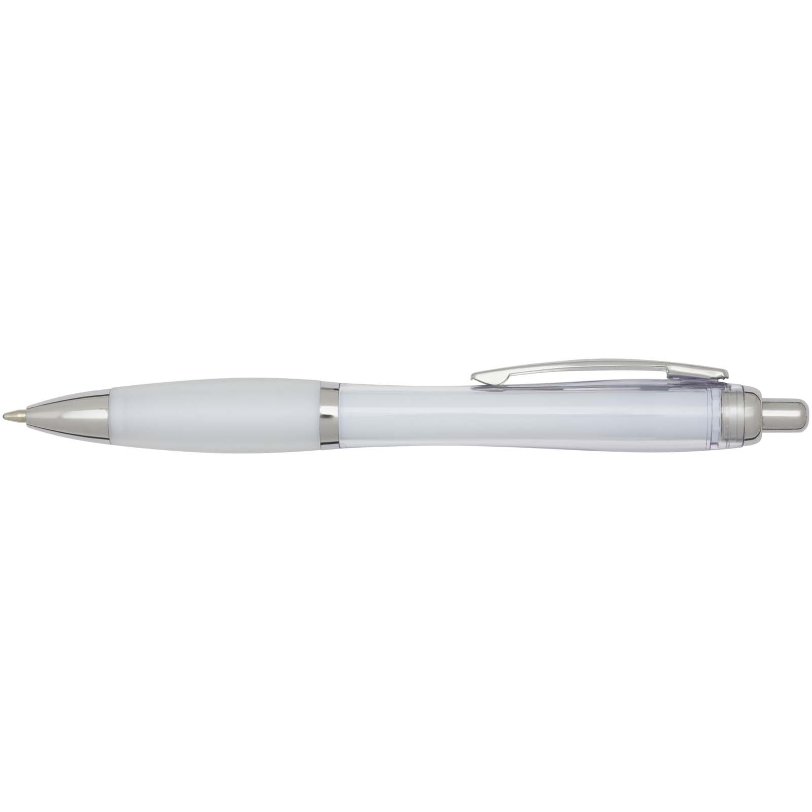 Stylo bille en plastique recyclé RCS avec corps et grip colorés (encre bleue) Nash 28