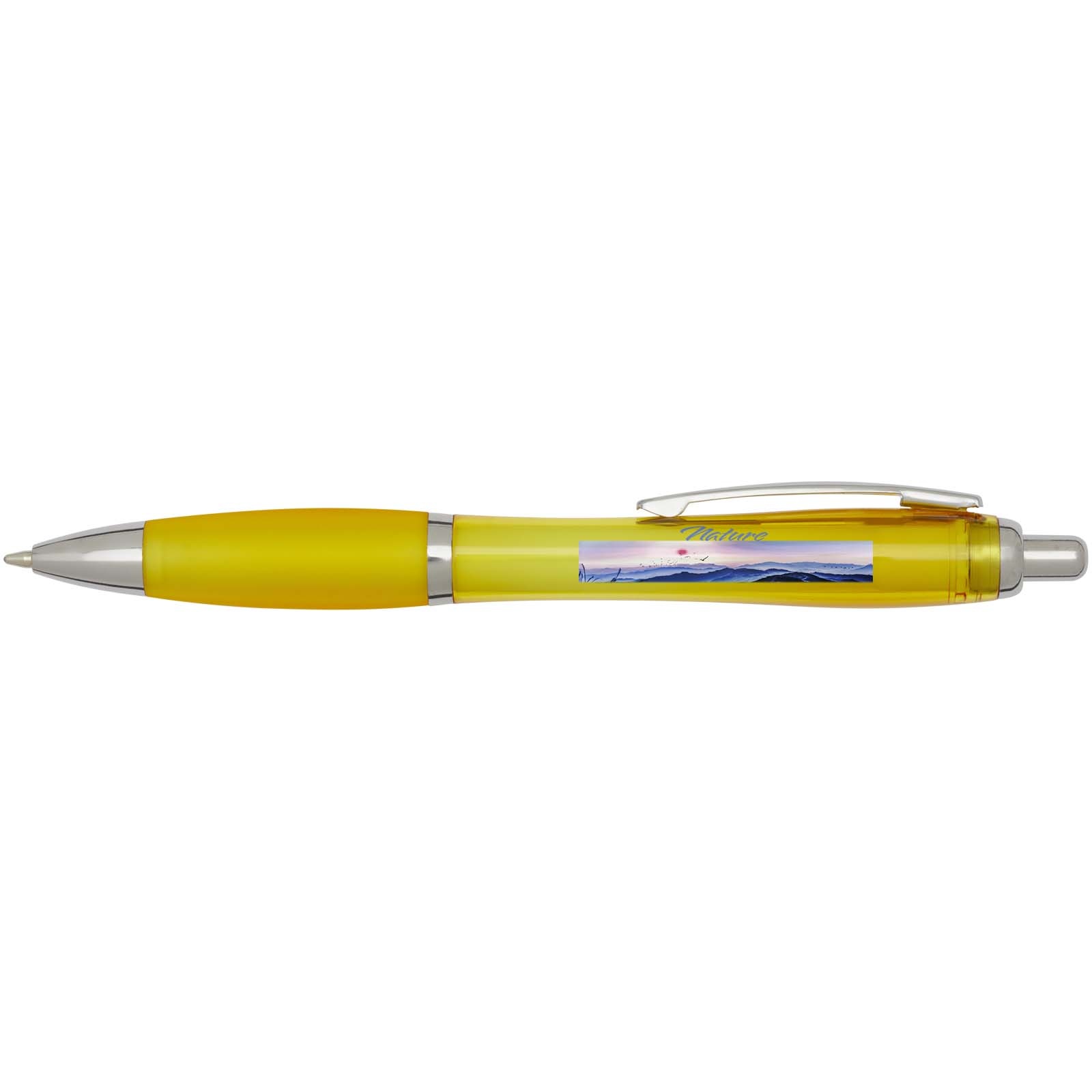 Stylo bille en plastique recyclé RCS avec corps et grip colorés (encre bleue) Nash 16