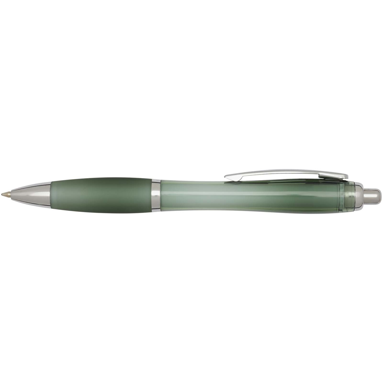 Stylo bille en plastique recyclé RCS avec corps et grip colorés (encre bleue) Nash 38
