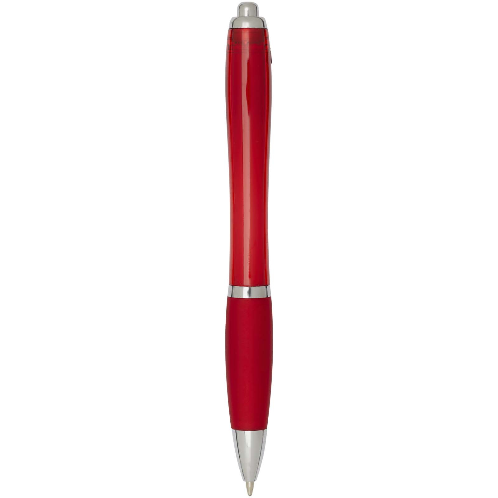 Stylo bille en plastique recyclé RCS avec corps et grip colorés (encre bleue) Nash 43