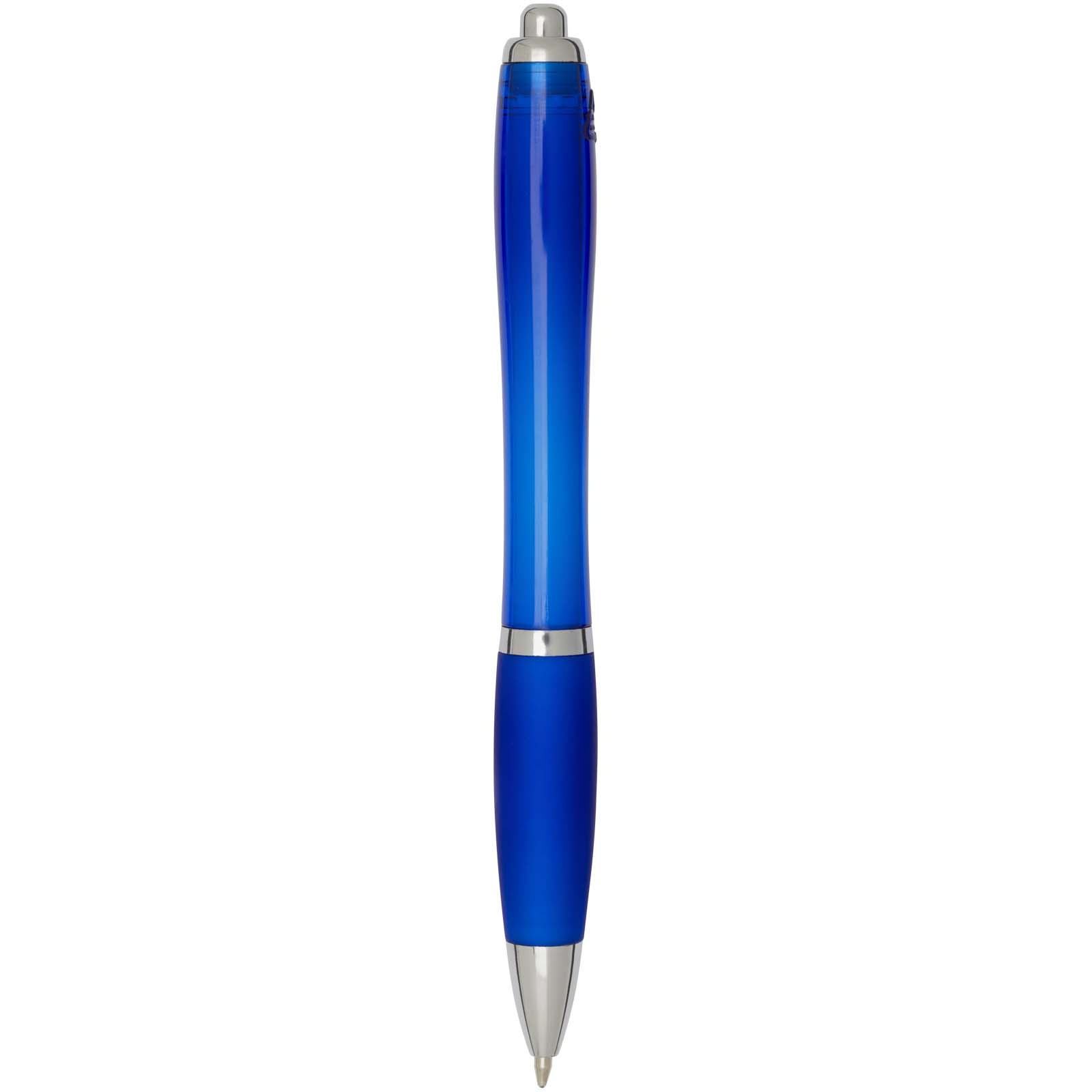 Stylo bille en plastique recyclé RCS avec corps et grip colorés (encre bleue) Nash 48