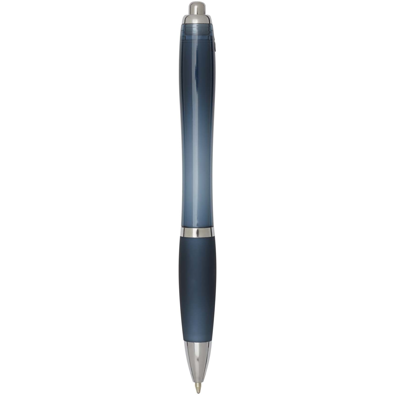Stylo bille en plastique recyclé RCS avec corps et grip colorés (encre bleue) Nash 49