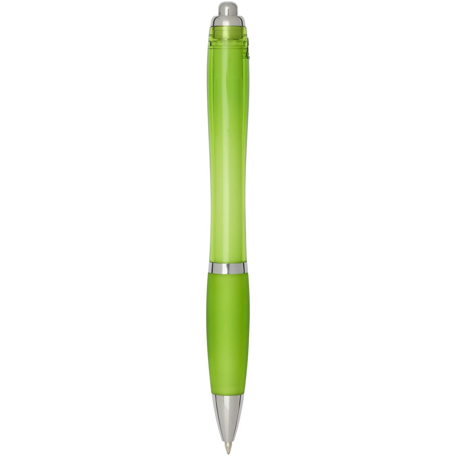 Stylo bille en plastique recyclé RCS avec corps et grip colorés (encre bleue) Nash 52