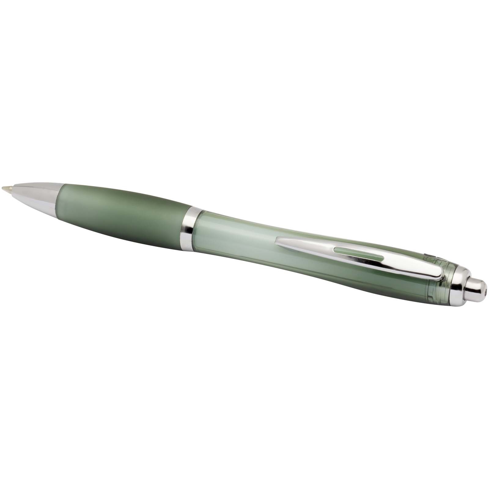Stylo bille en plastique recyclé RCS avec corps et grip colorés (encre bleue) Nash 64