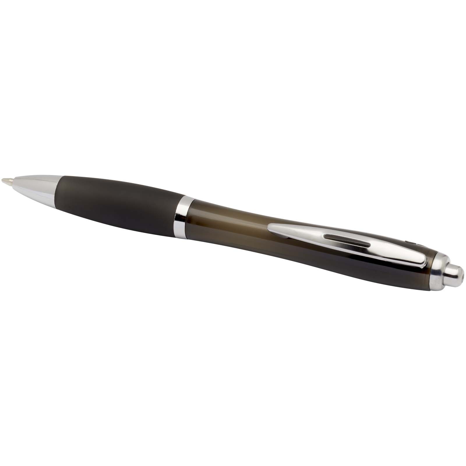 Stylo bille en plastique recyclé RCS avec corps et grip colorés (encre bleue) Nash 66