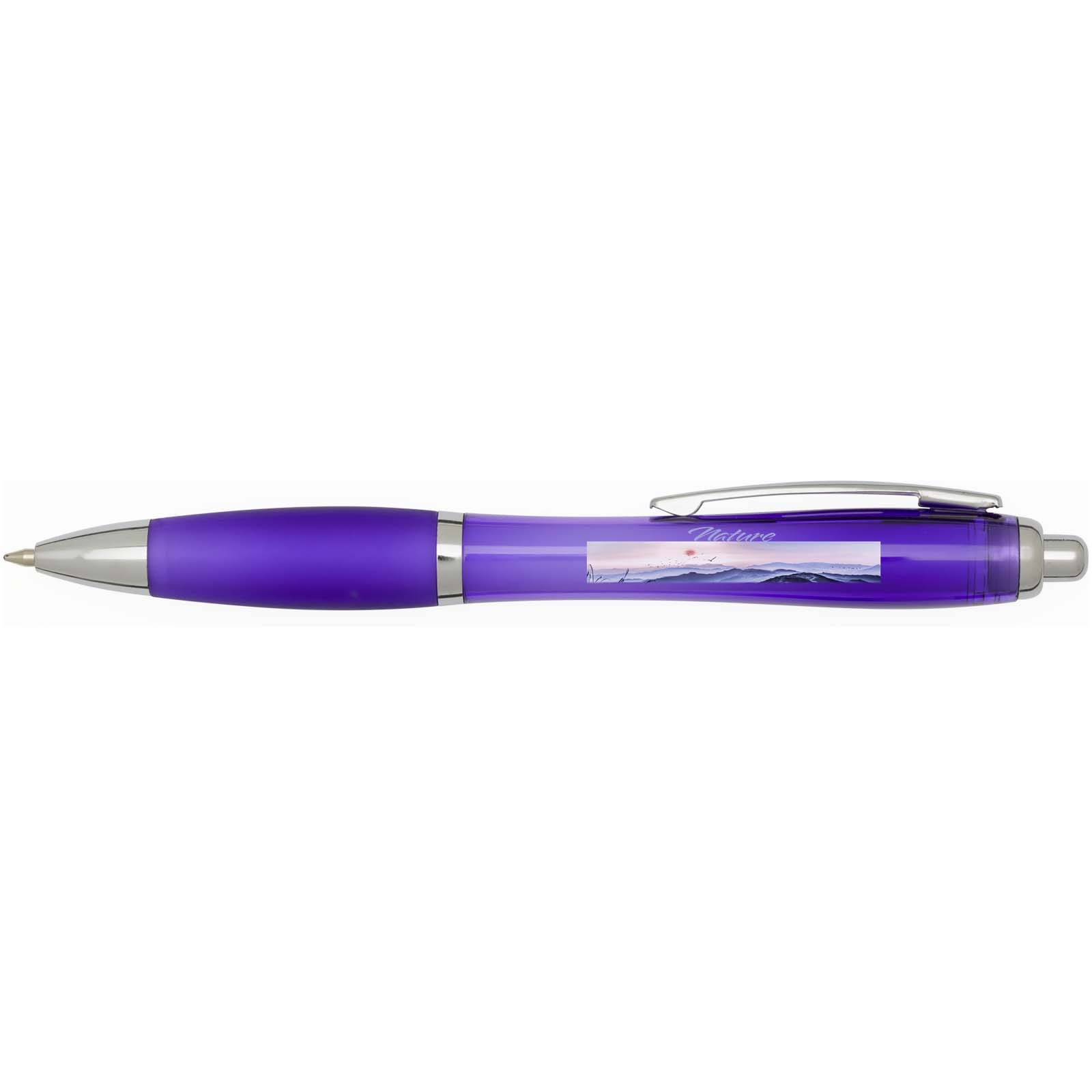 Stylo bille en plastique recyclé RCS avec corps et grip colorés (encre bleue) Nash 20