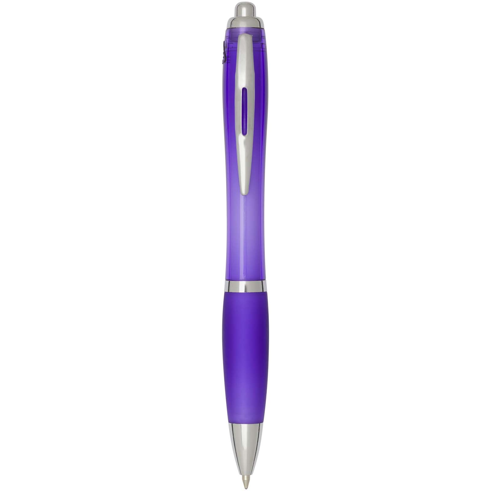 Stylo bille en plastique recyclé RCS avec corps et grip colorés (encre bleue) Nash 7