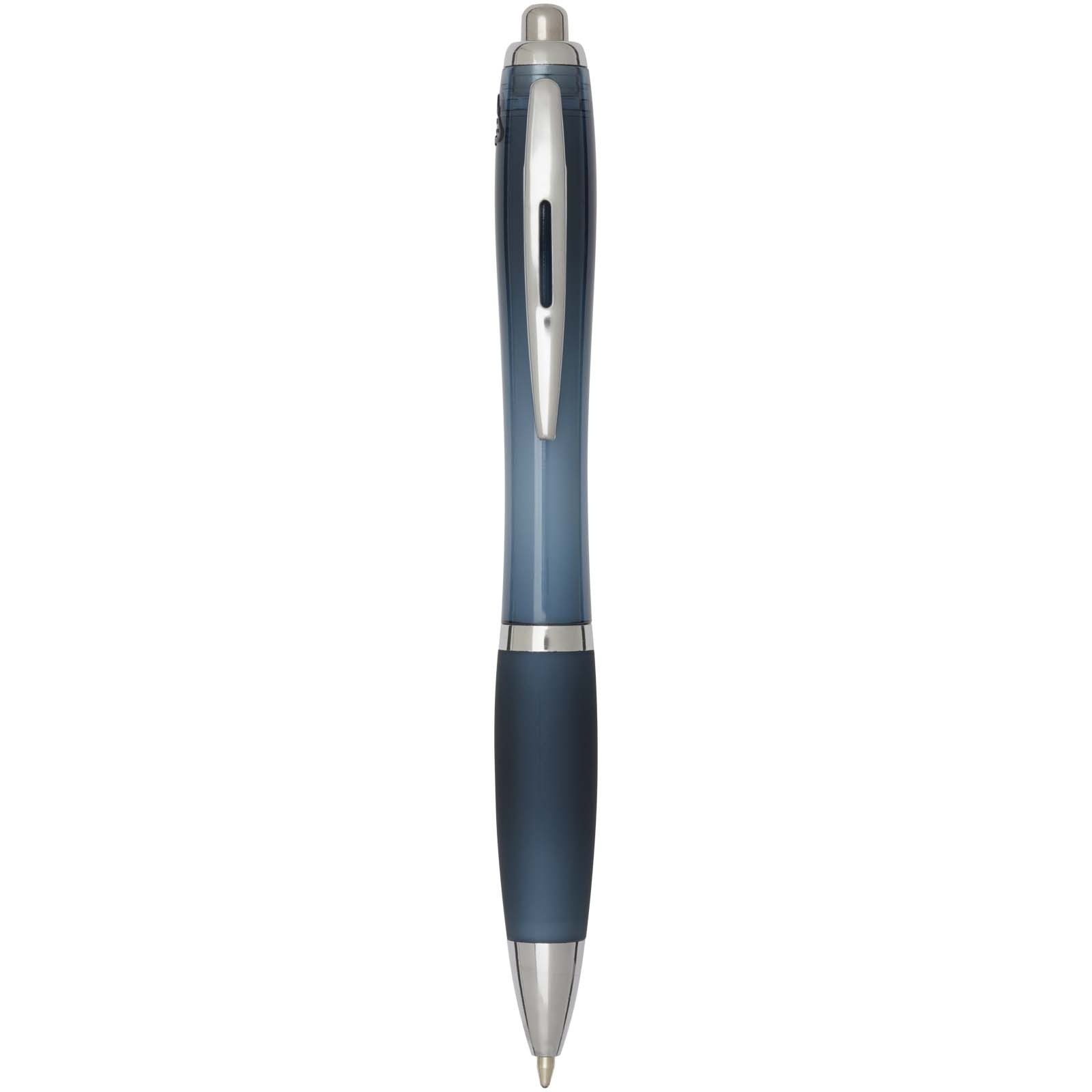Stylo bille en plastique recyclé RCS avec corps et grip colorés (encre bleue) Nash 10