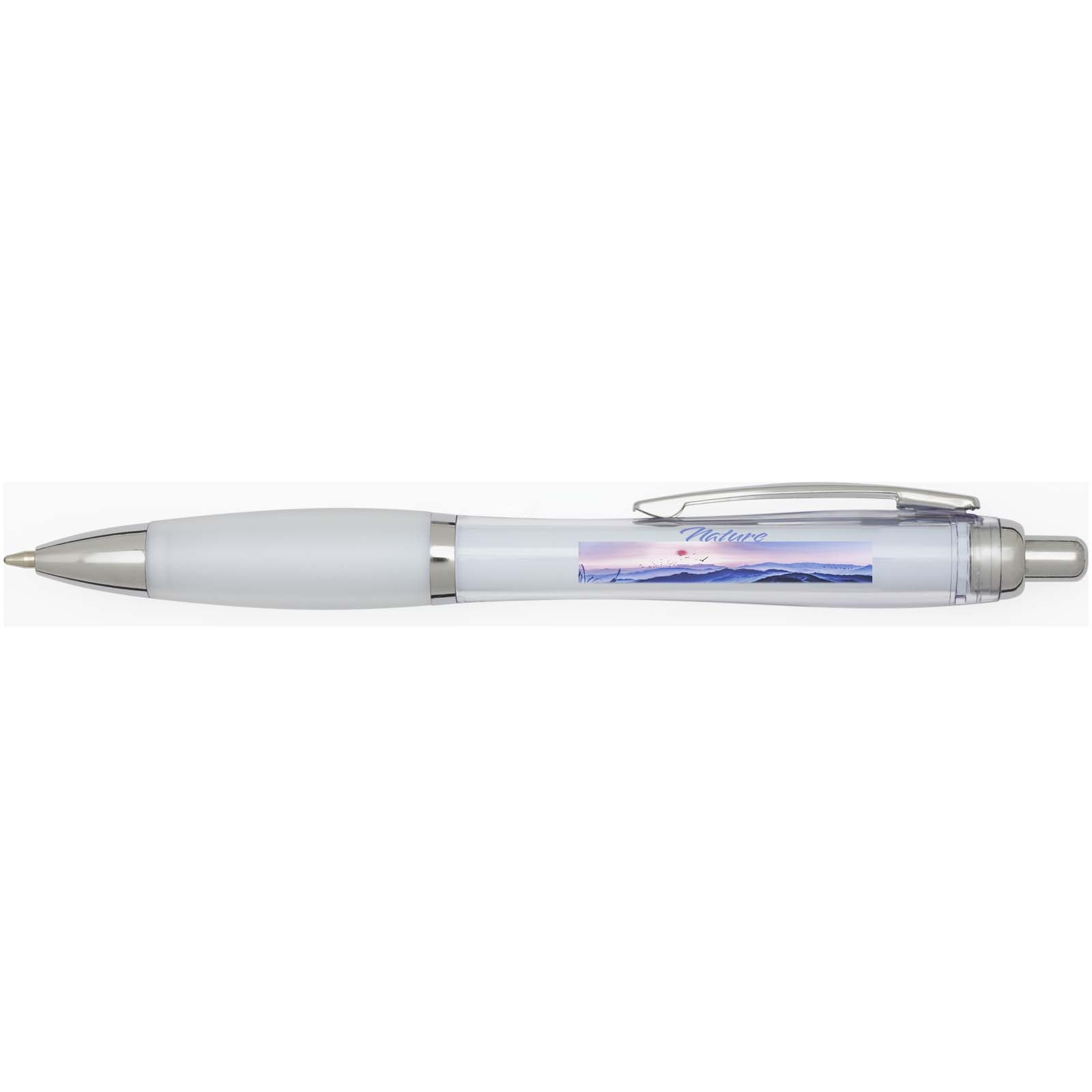 Stylo bille en plastique recyclé RCS avec corps et grip colorés (encre noire) Nash 15
