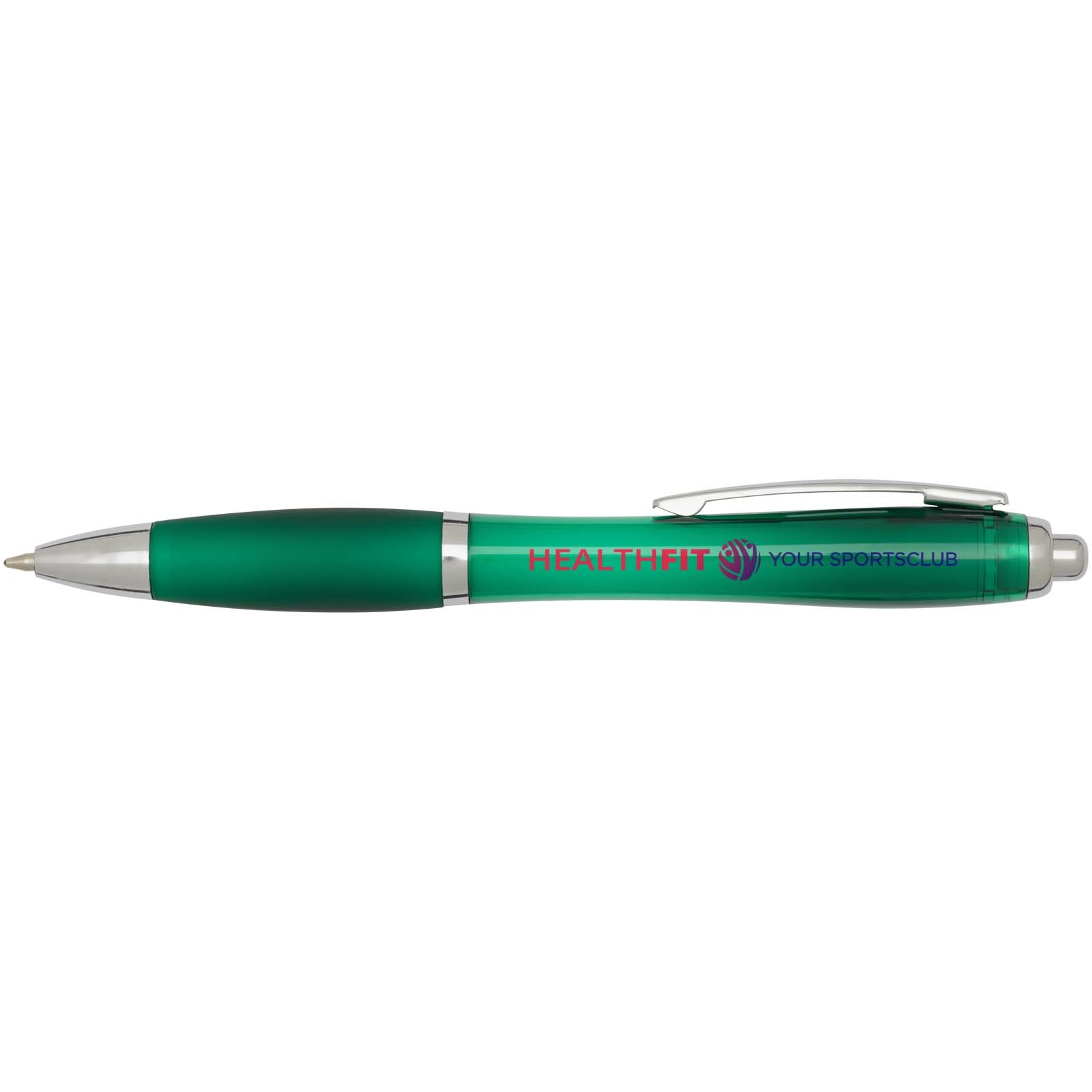 Stylo bille en plastique recyclé RCS avec corps et grip colorés (encre noire) Nash 24