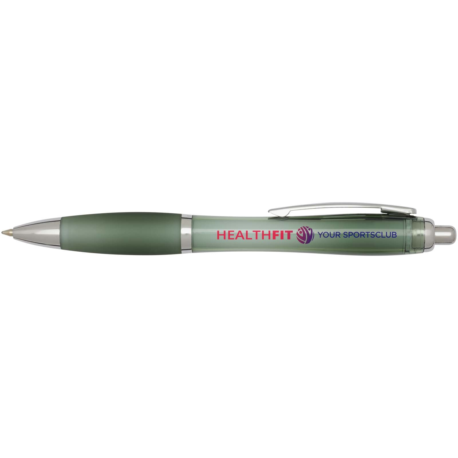 Stylo bille en plastique recyclé RCS avec corps et grip colorés (encre noire) Nash 25