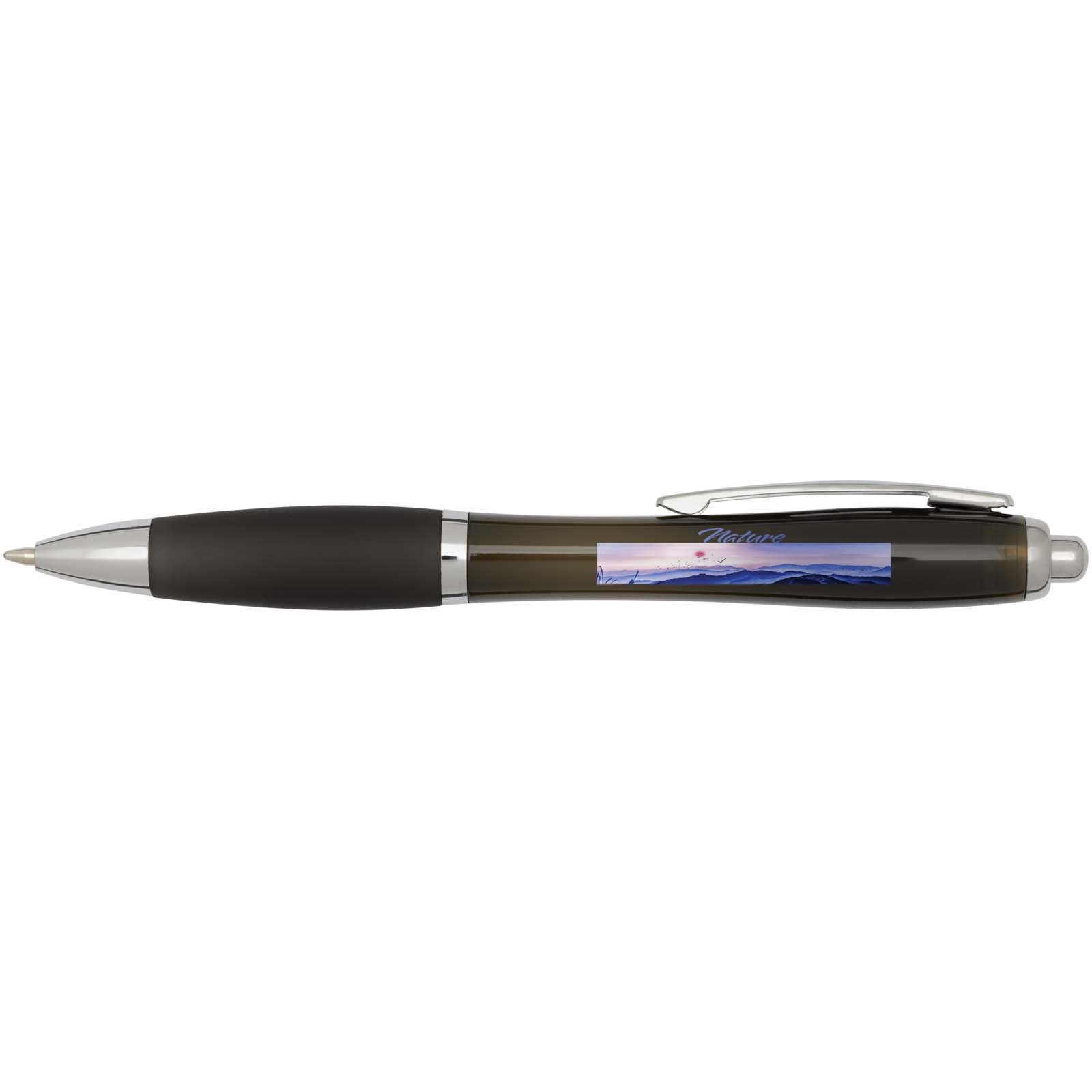 Stylo bille en plastique recyclé RCS avec corps et grip colorés (encre noire) Nash 27