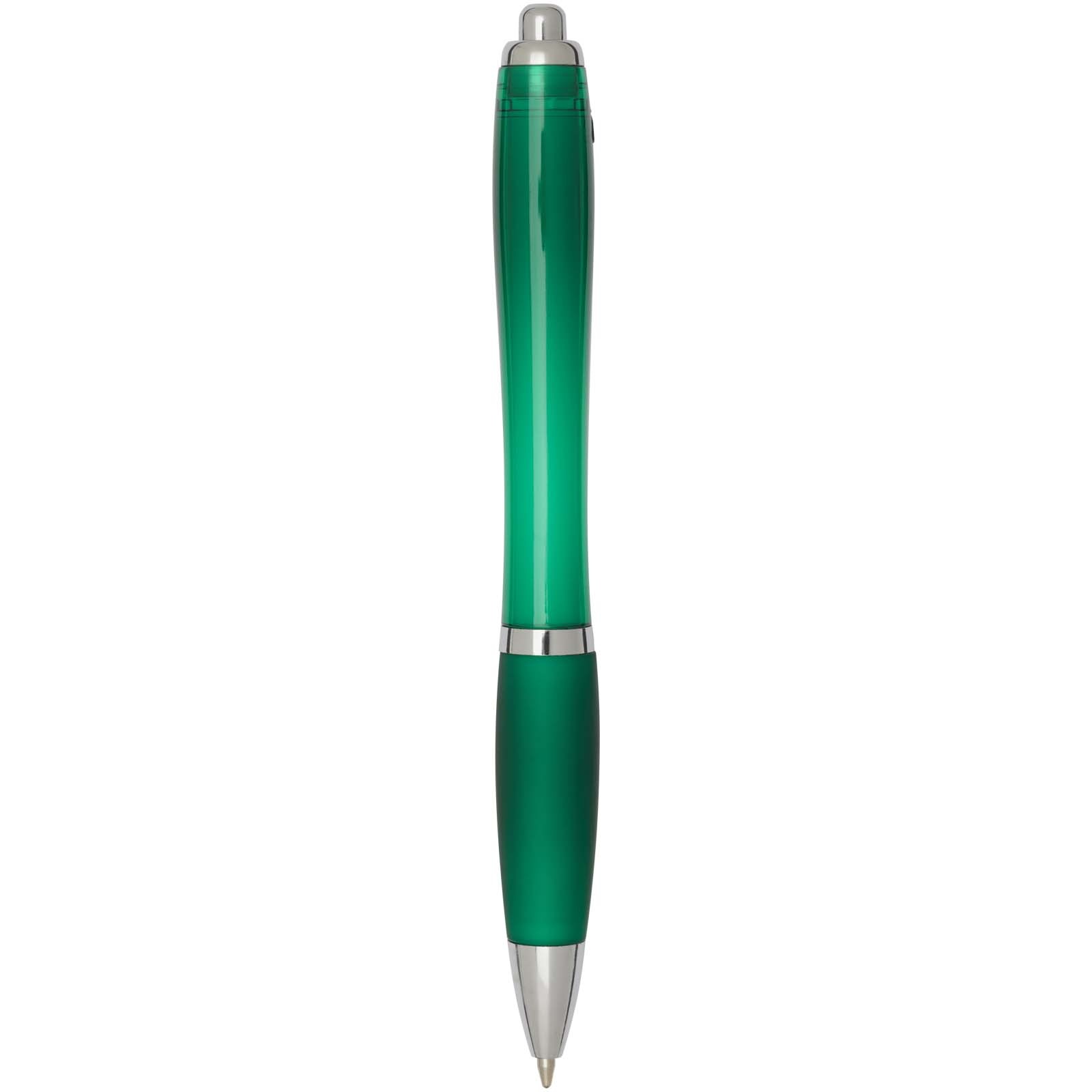 Stylo bille en plastique recyclé RCS avec corps et grip colorés (encre noire) Nash 50