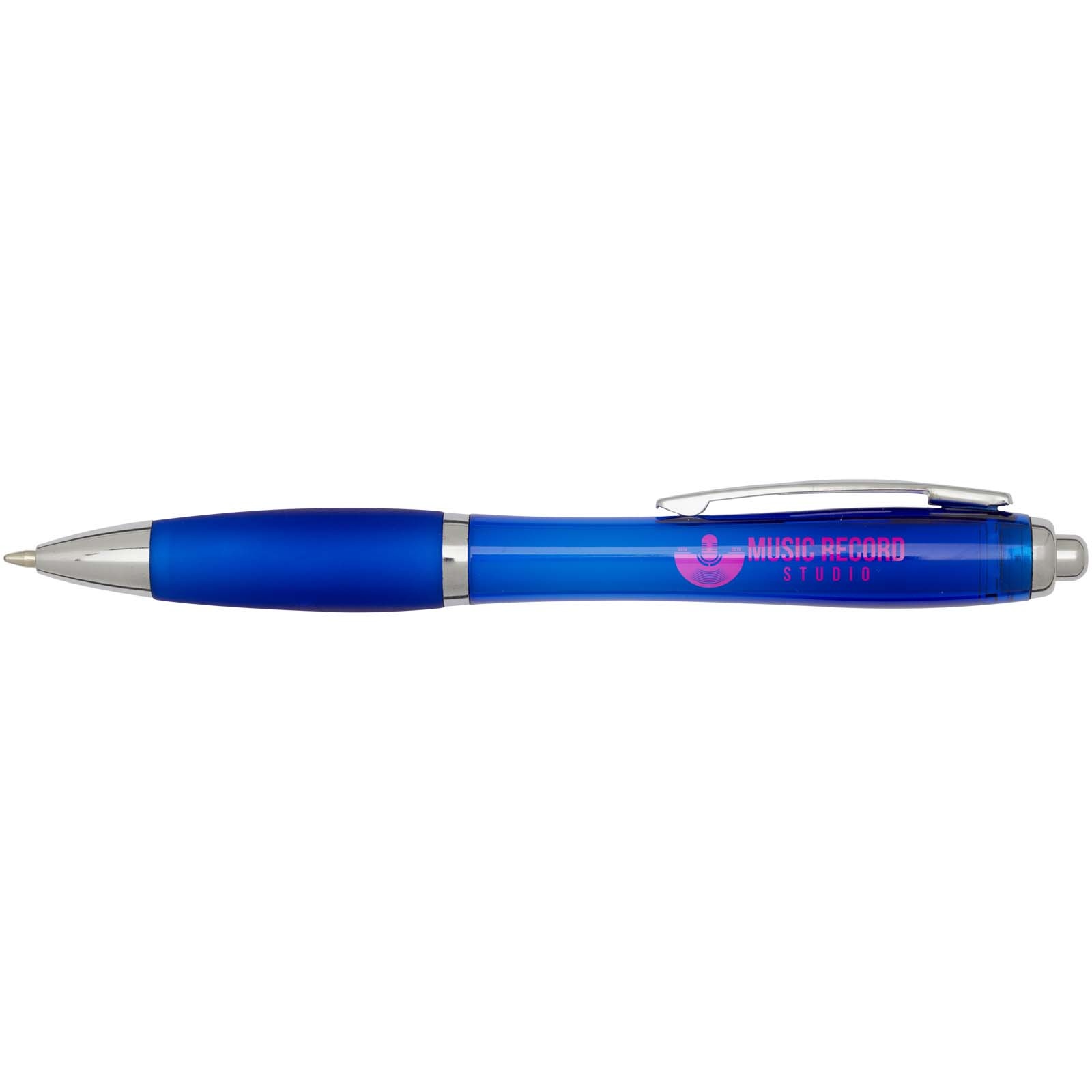 Stylo bille en plastique recyclé RCS avec corps et grip colorés (encre noire) Nash 22