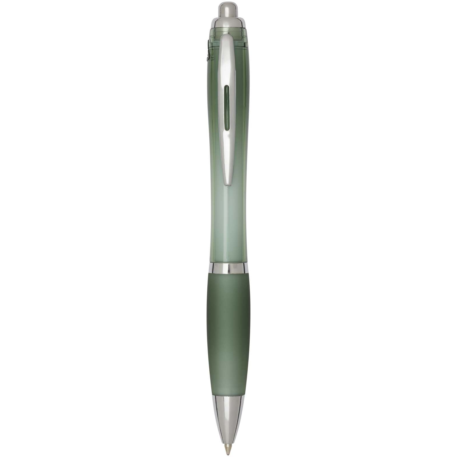 Stylo bille en plastique recyclé RCS avec corps et grip colorés (encre noire) Nash 12