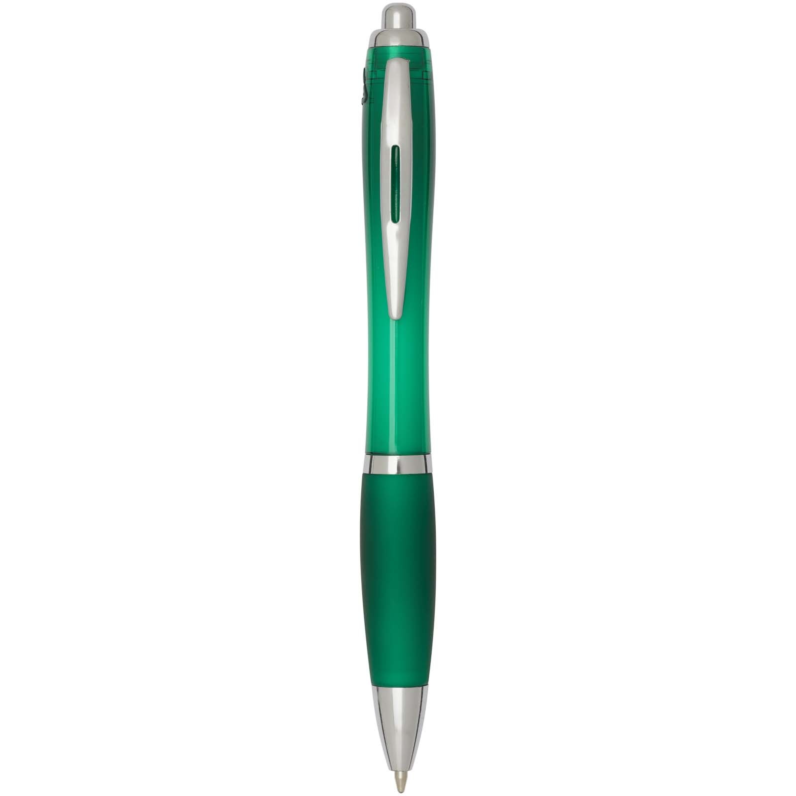 Stylo bille en plastique recyclé RCS avec corps et grip colorés (encre noire) Nash 11