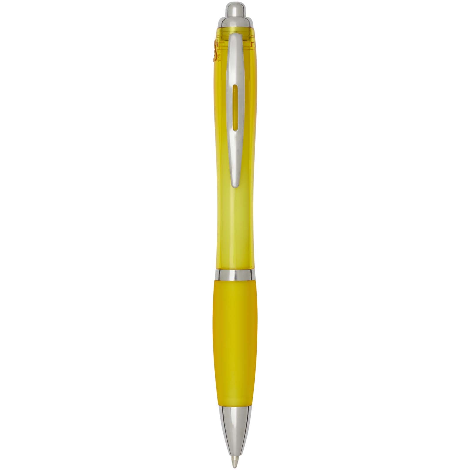 Stylo bille en plastique recyclé RCS avec corps et grip colorés (encre noire) Nash 3