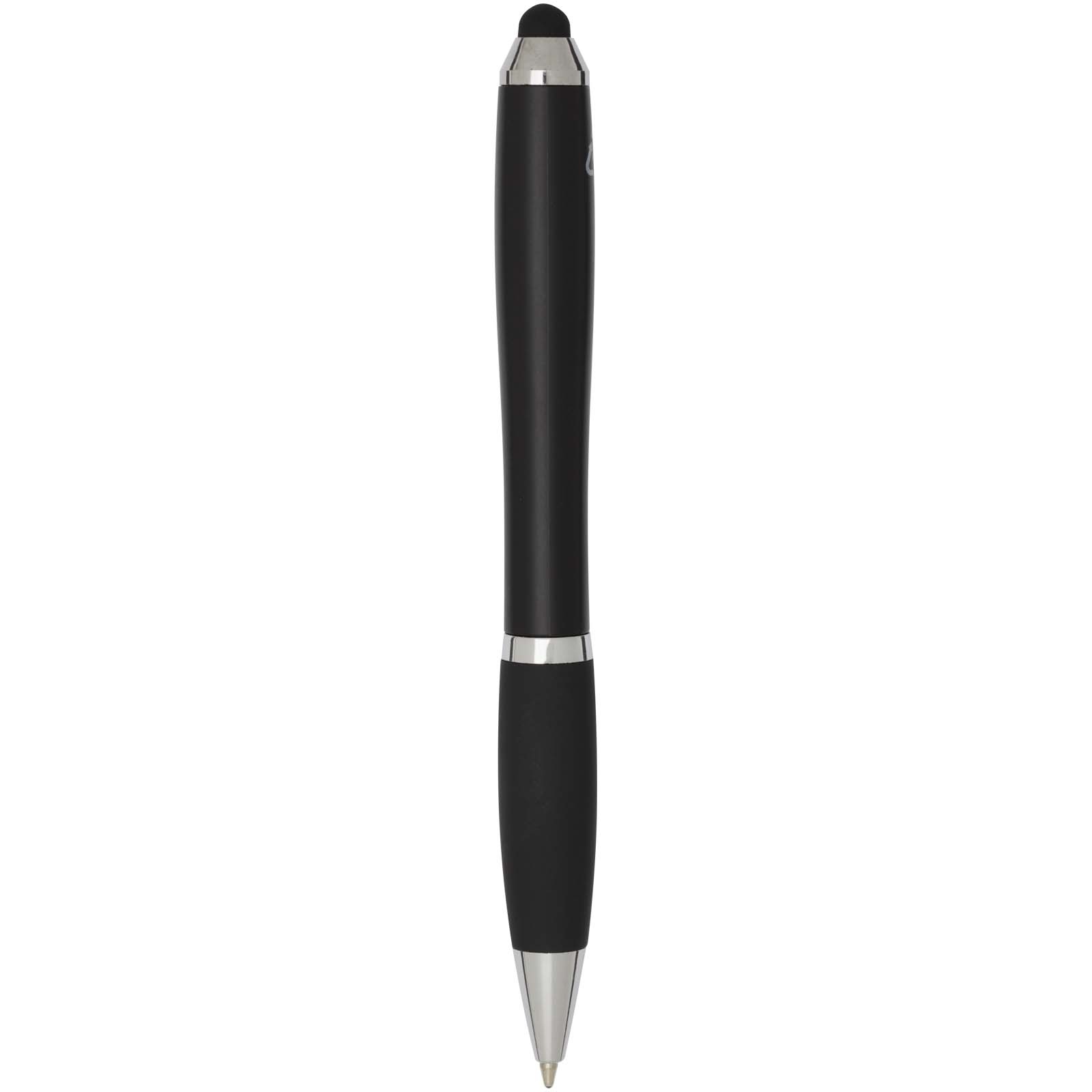 Stylo bille à stylet en plastique recyclé RCS avec corps coloré et grip noir (encre bleue) Nash 13