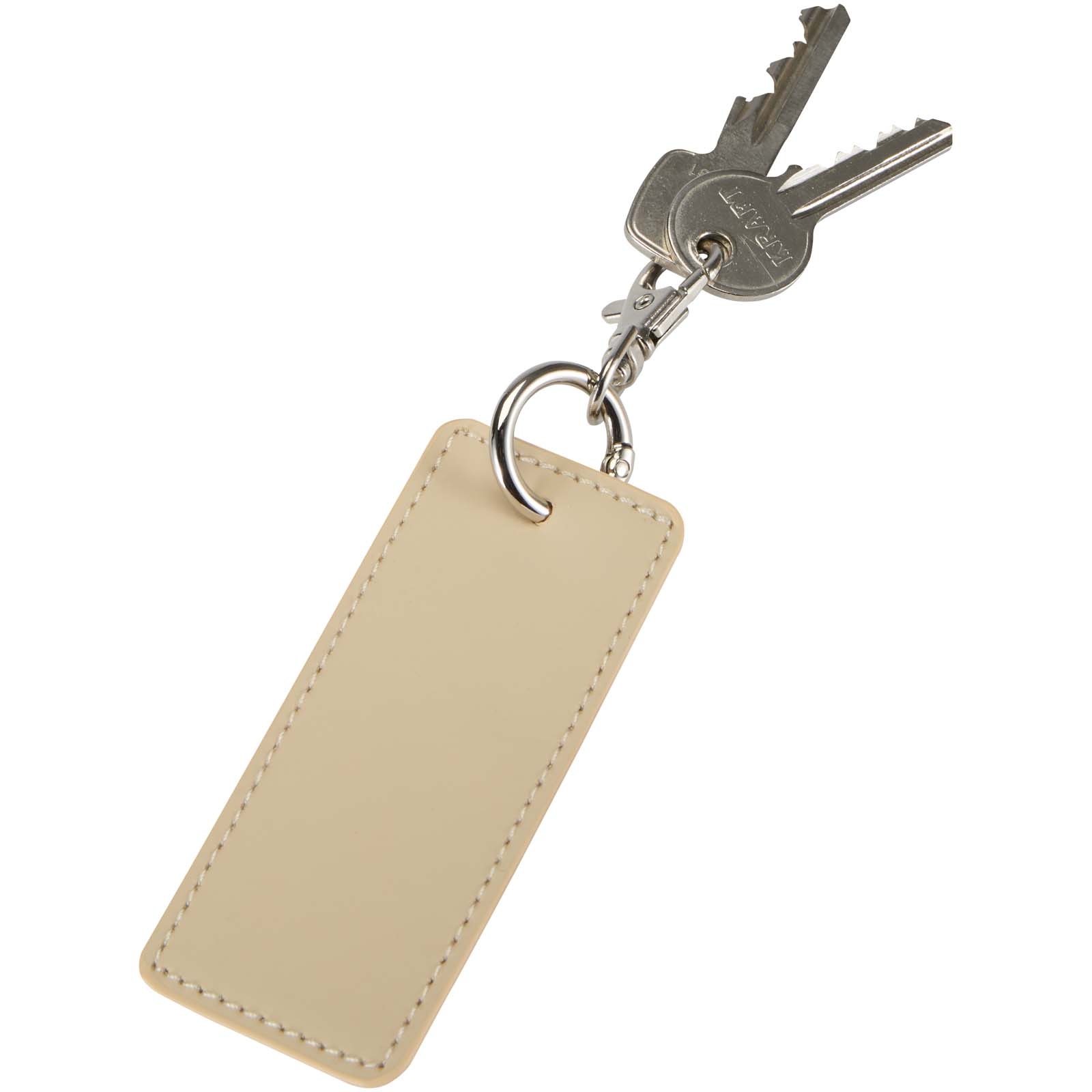 Porte-clés rectangulaire à breloques en matériaux recyclés certifié GRS Resi Plus 20