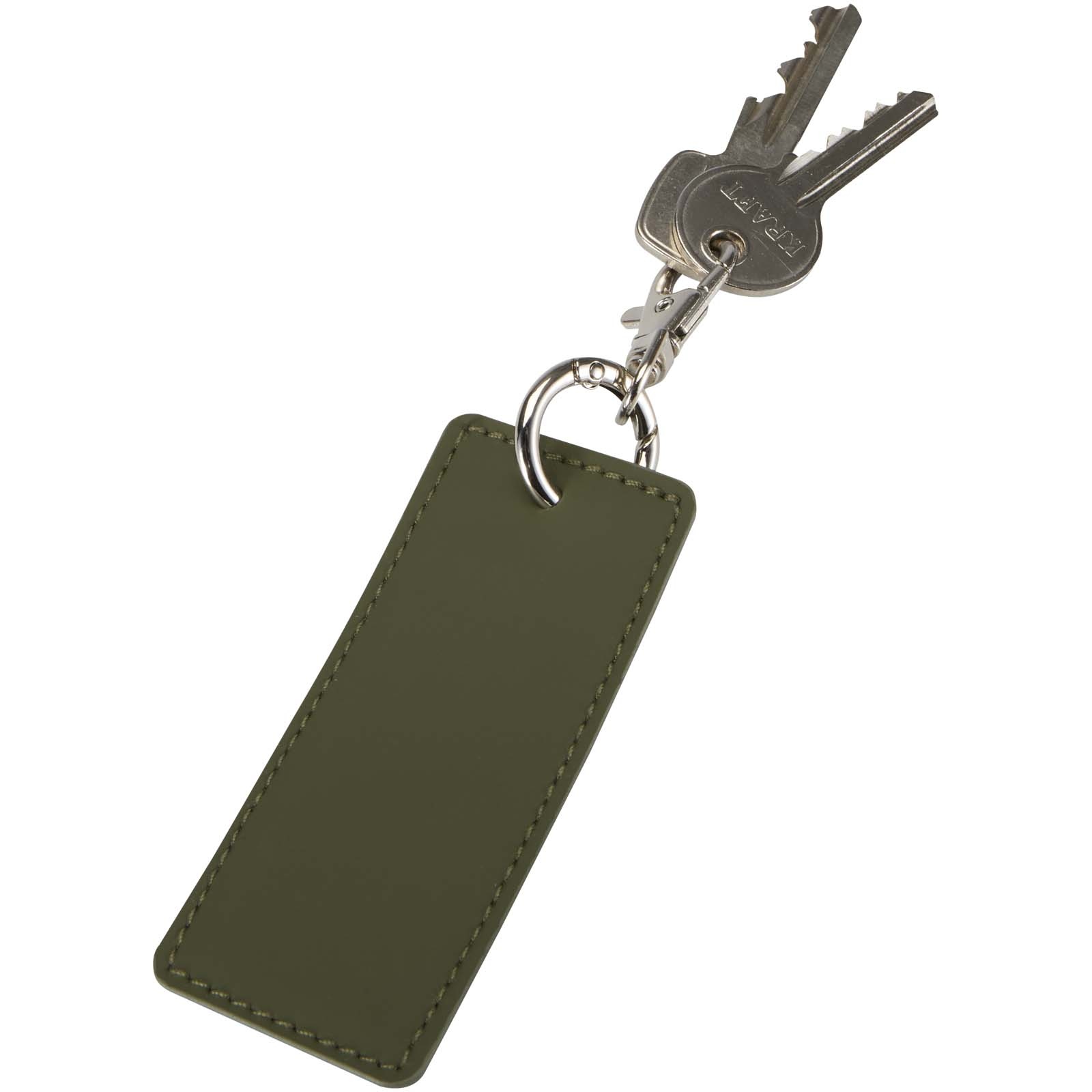 Porte-clés rectangulaire à breloques en matériaux recyclés certifié GRS Resi Plus 23