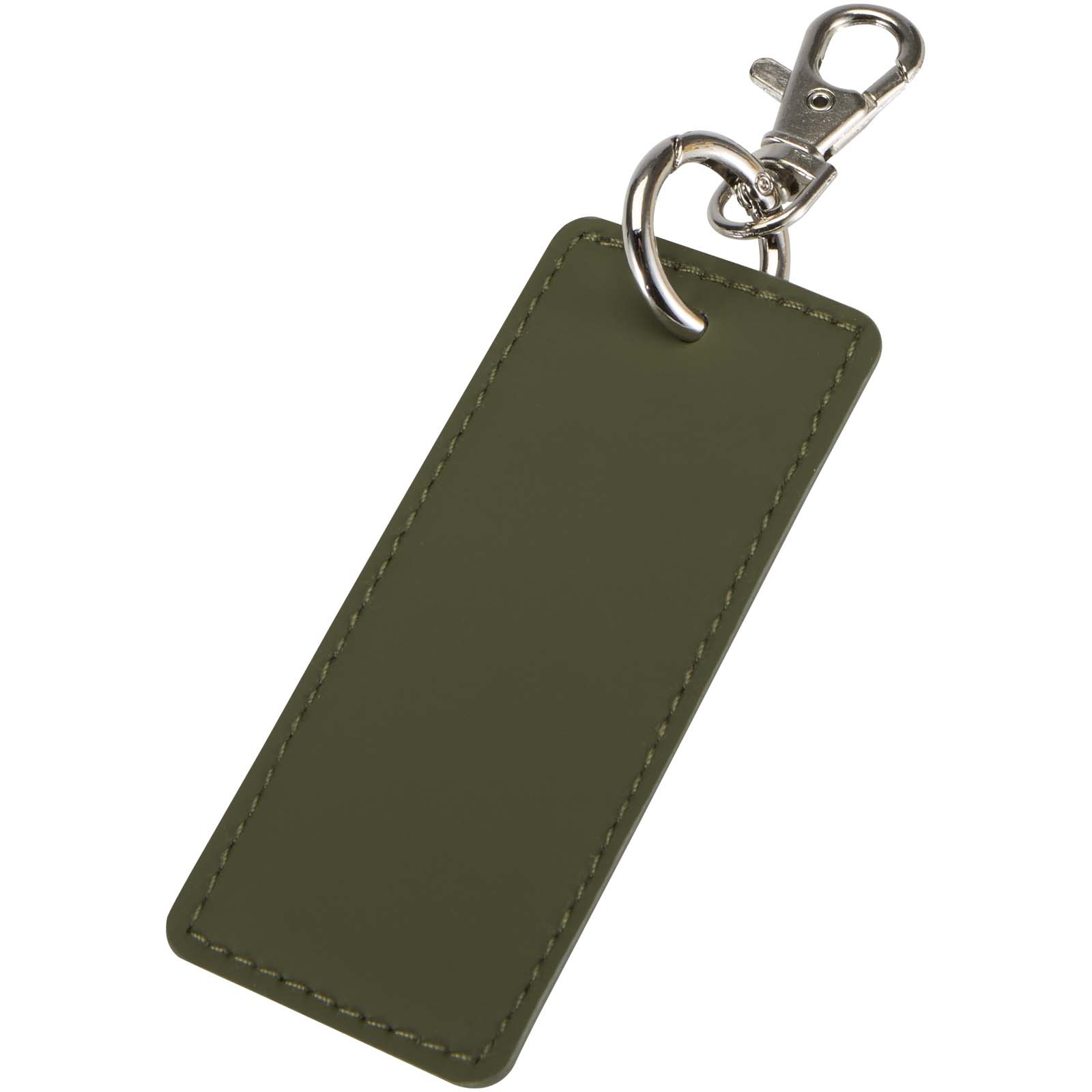 Porte-clés rectangulaire à breloques en matériaux recyclés certifié GRS Resi Plus 5