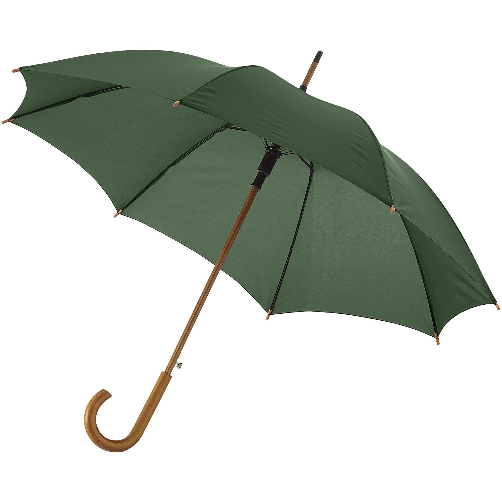 Parapluie 23" à ouverture automatique, poignée et mât en bois 3