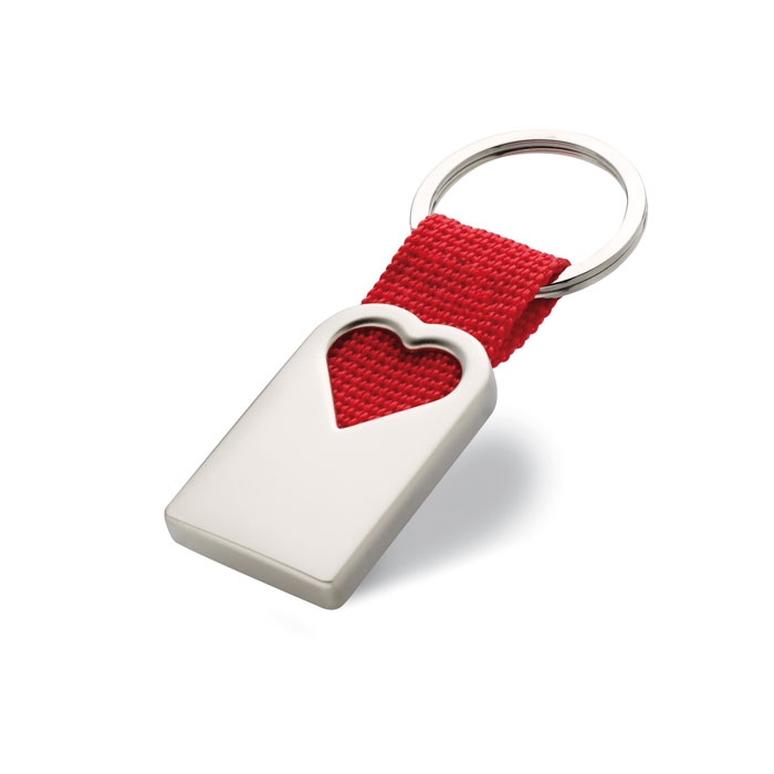 Porte clef coeur en métal - BONHEUR
