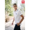 THC ROME WH. Polo en coton bicolore pour homme. Couleur blanche